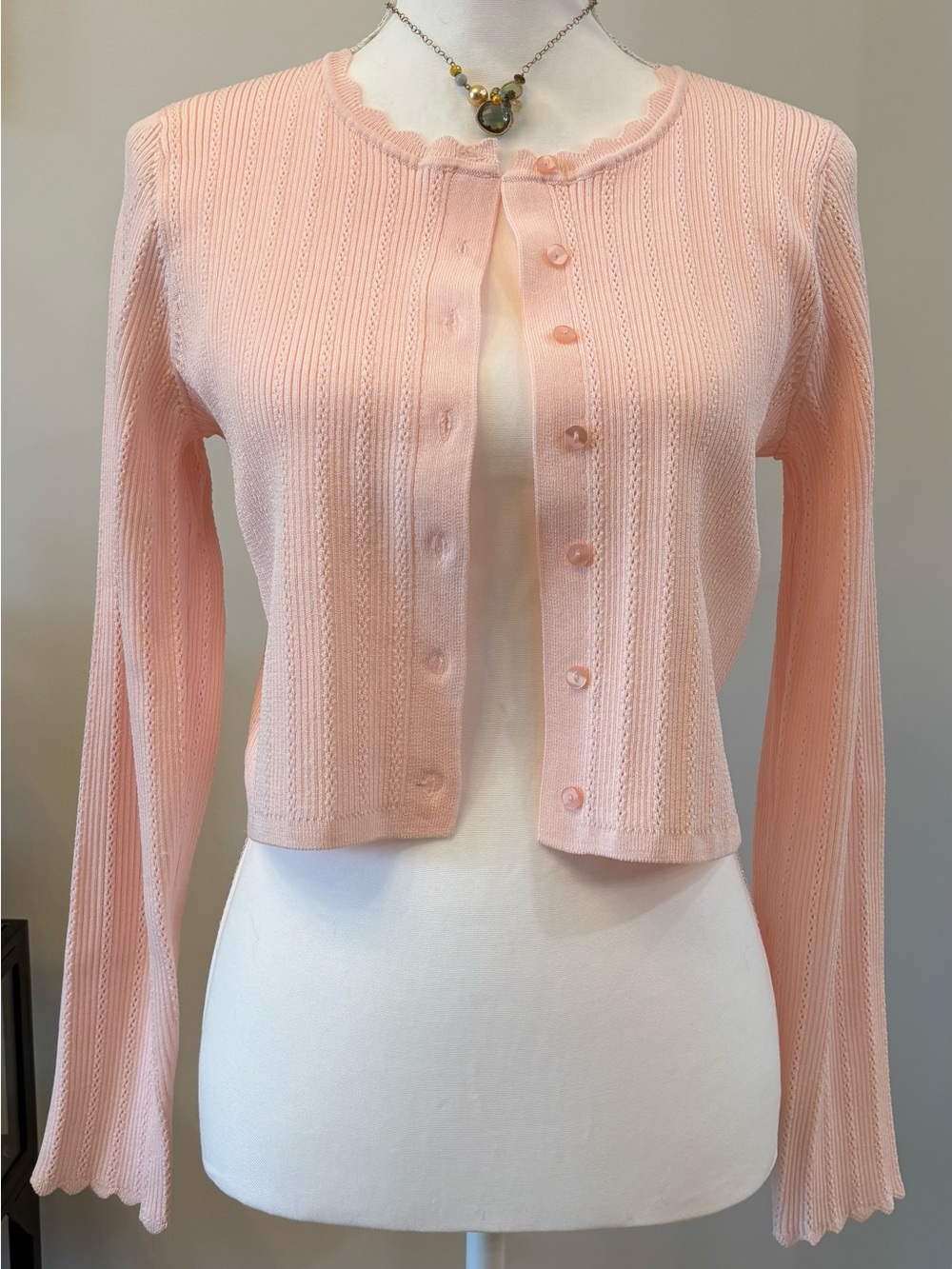 Ted Baker Pointelle Cardigan Size Med Wedding Bridal Vacation Garden Party Bride
